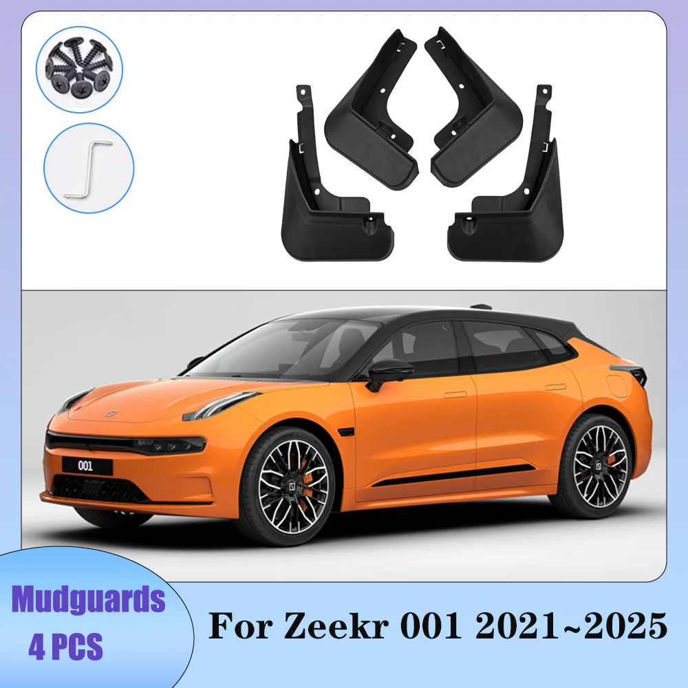 

Брызговик для колес автомобиля Zeekr 001 2021 ~ 2025 2022 2023 2024, брызговики, защита крыльев, брызговики, аксессуары, 4 шт.