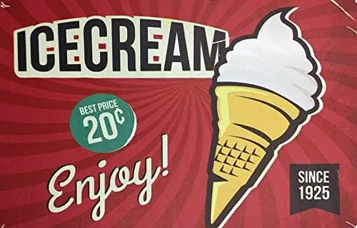 Metal Vintage Tin Sign Decor Ice-Cream Snackes Theme for Kitchen Home Diner Bar Pub Coffee Retro Art Sign