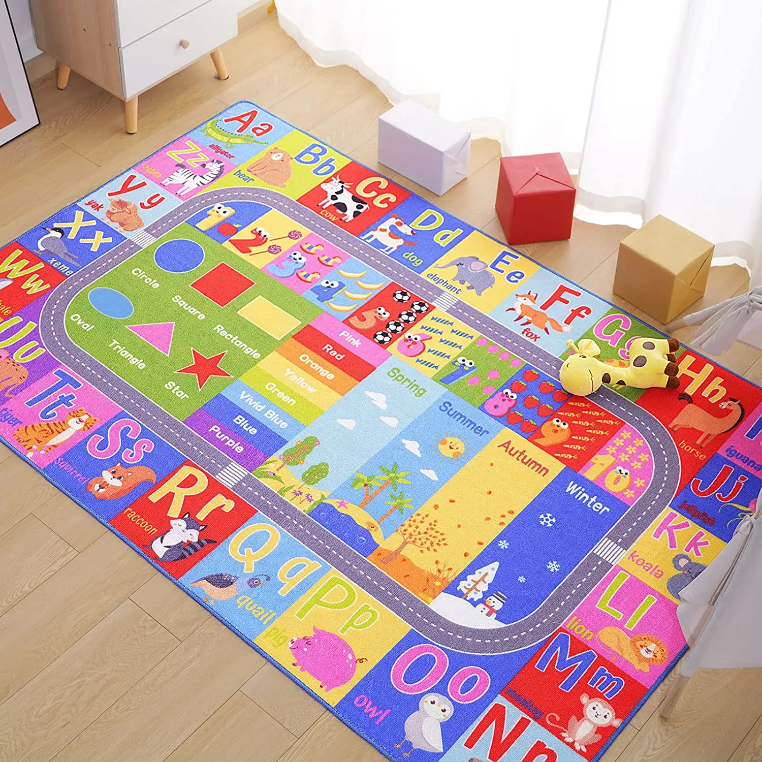 Kids play rug ABC Education area carpet Alphabet Numbers Animal Seasons and shapes learning play carpets bedroom decor Mat Rugs