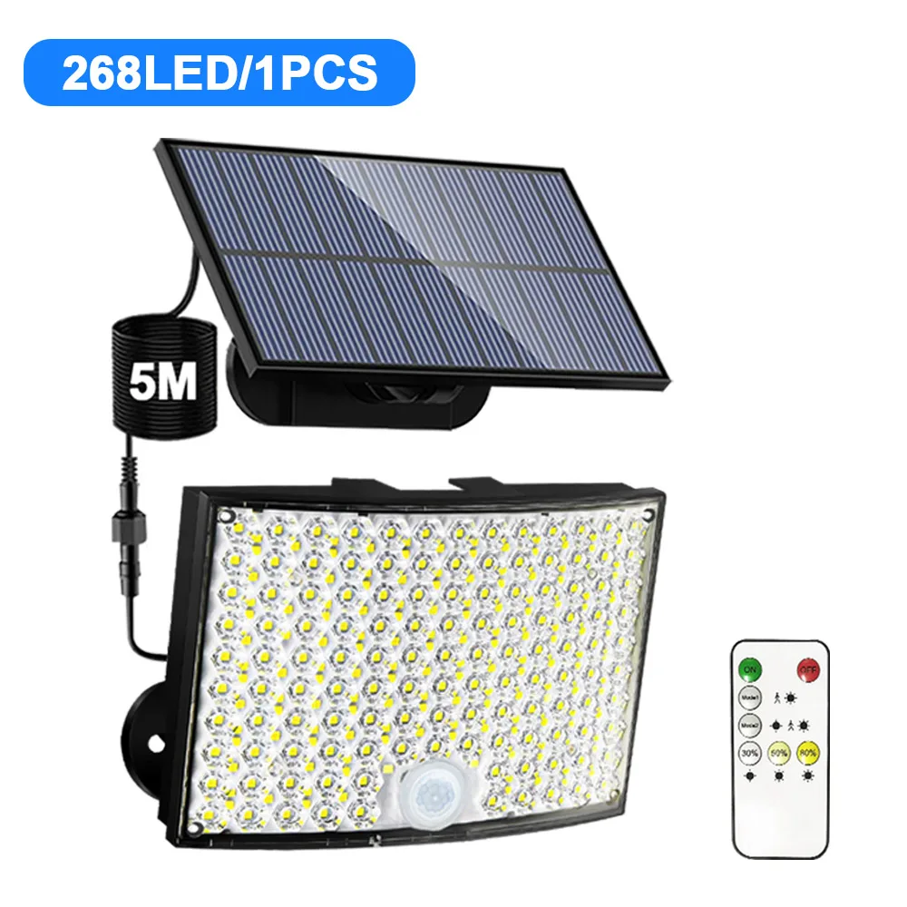 newstyle Solar-Außenleuchten mit Bewegungssensor 348/328 LED Sicherheits-Flutlicht Wandlampe mit Fernbedienung 270° °   IP65 Wasserdichte Außenbeleuchtung 7