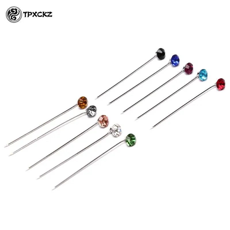 30Pcs/Set Colorful Crystal Snag Hijab Pins Craft Dressmaking Brooches Jewelry
