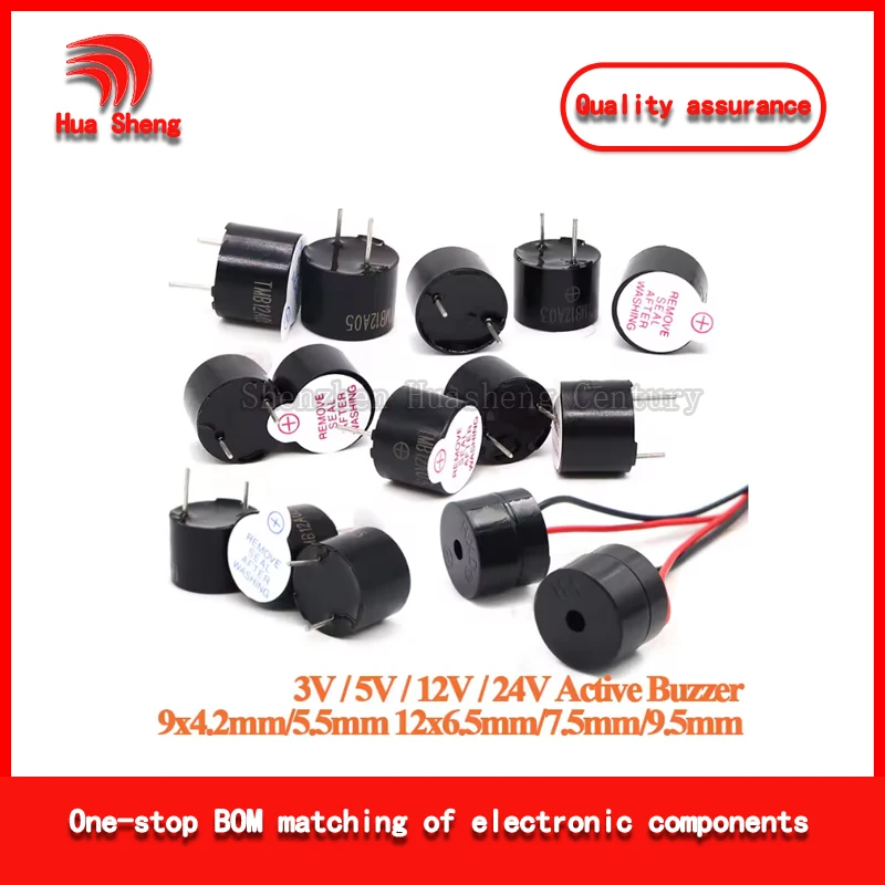 10Pcs/5Pcs Mini Active Buzzer 3V 5V 12V 24V 0905 9*5.5mm 4.2mm 12*6.5mm 7.5mm 9.5mm Electromagnetic Plastic Tube Beep Tone Sound