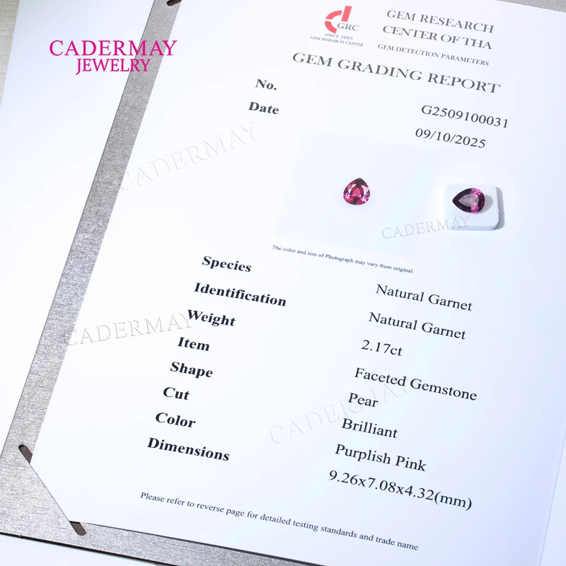 Customized Pear Shape Natural Garnet Pendant Necklace 925 Silver 10K Gold Purplish Pink Garnet Solitaire Pendant Women's Gift