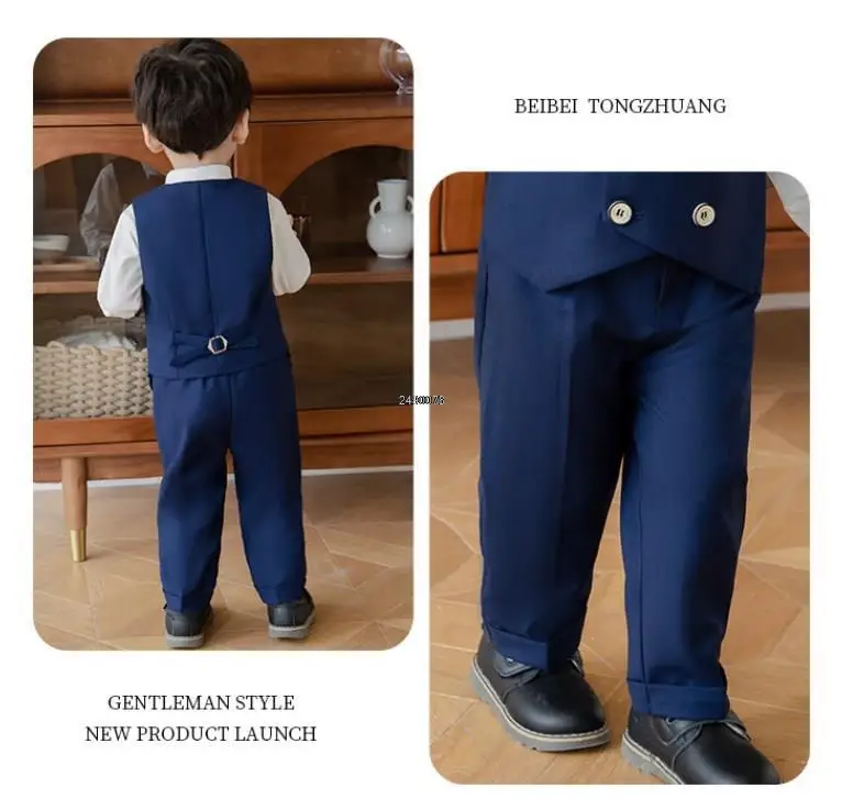 Boys Beautiful Photography Suit Children Wedding Dress Kids Stage Performance Formal Blazer Suit Baby Birthday Ceremony Costume