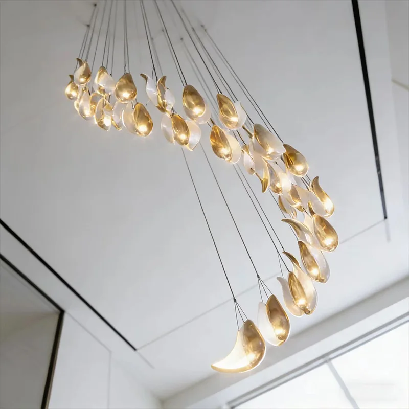 Luxury American Gold Hardware Lustre Chandelier, Dimmable Pendant Lamp for Hotel & Villa, High-End Fixture for Ceilings