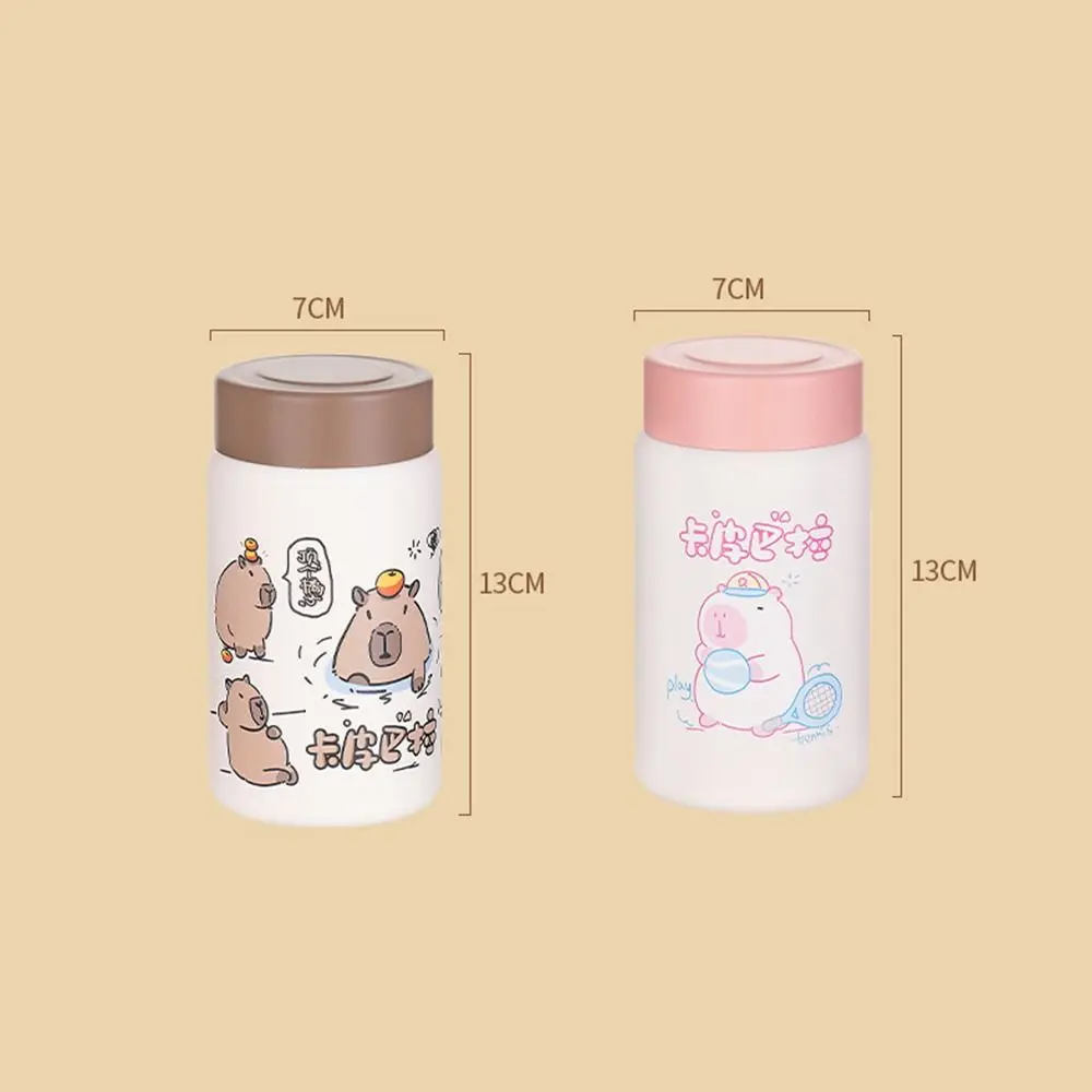 Large Capacity Stainless Steel Capybara Insulated Cup with Crossbody Capybara Thermos Vacuum Straw Cup Water bottle for Student
