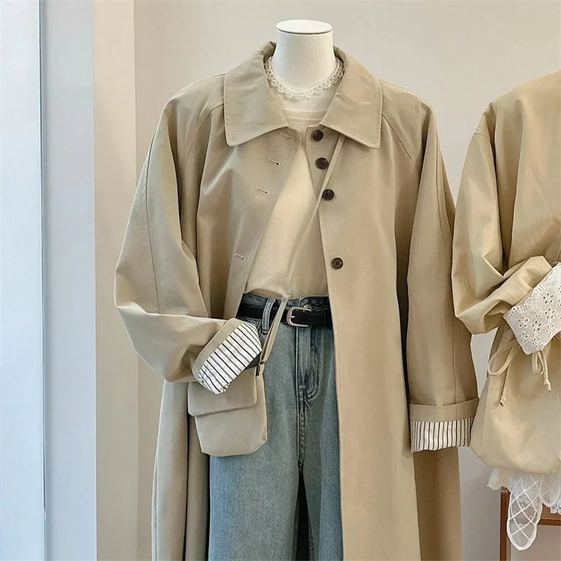 Women's Trench Coat Loose Jacket 2026 Korean Spring And Autumn New  Female High-end Small And Medium Long Casual British Coat