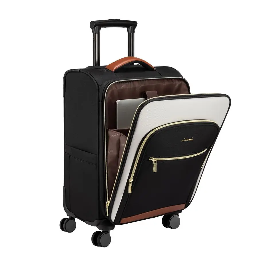 

on Luggage 22x14x9 Airline Approved, Lightweight Suitcase with Spinner Wheels and TSA Lock for Women