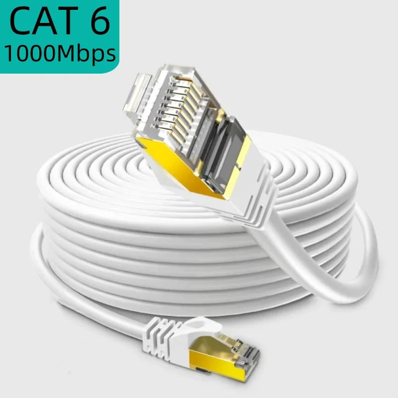 5/10/15/20/25/30 متر كابل إيثرنت Cat 6 شقة طويلة عالية السرعة كابل الشبكة Rj45 موصلات لجهاز التوجيه مودم كابل إيثرنت Cat 6