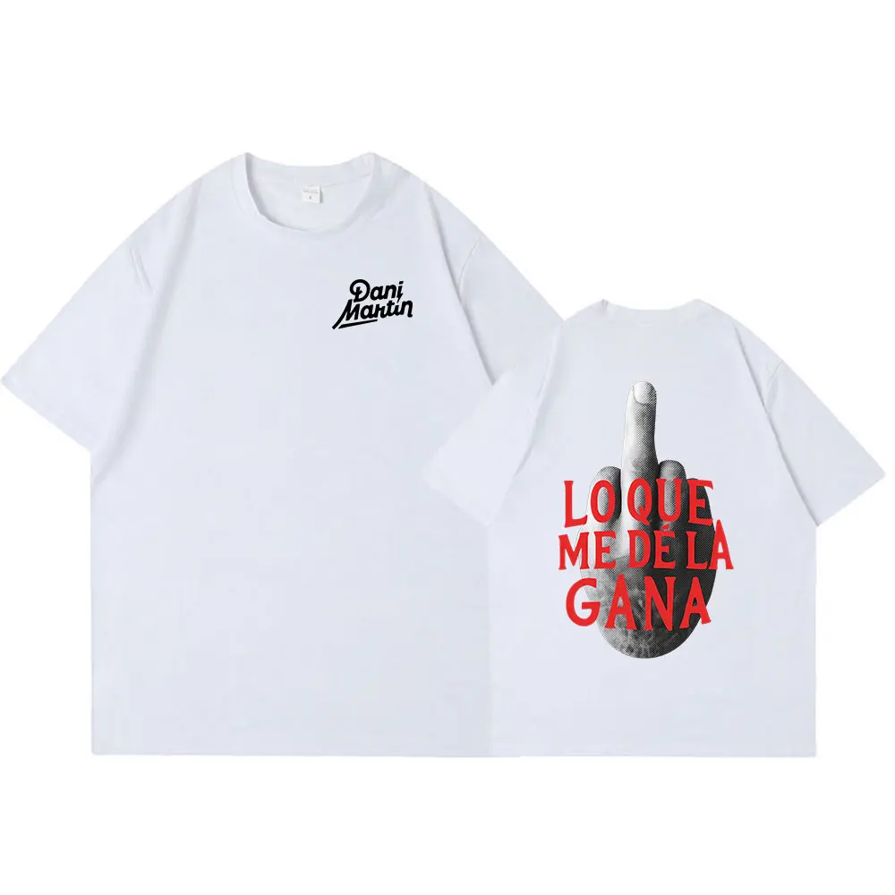 داني مارتن لو كيو مي دي لا غانا ألبوم ميرش تي شيرت الرجال النساء موضة خمر تي شيرتات قصيرة الاكمام القطن عادية فضفاض تي شيرت #4