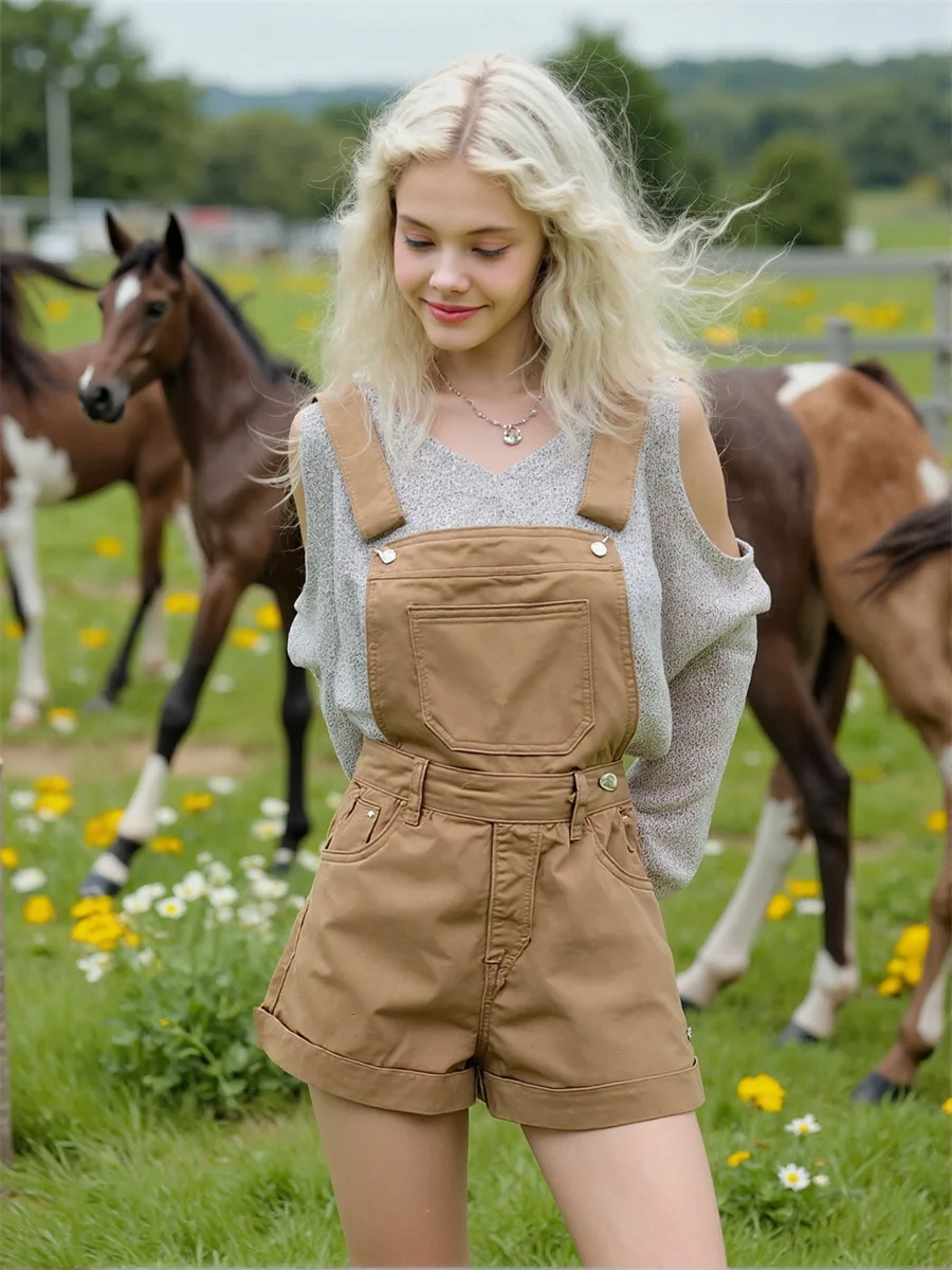 

Джинсовые винтажные комбинезоны для женщин, элегантные комбинезоны с высокой талией, женская одежда, тренд 2025 года, зимние повседневные теплые мягкие удобные рукава