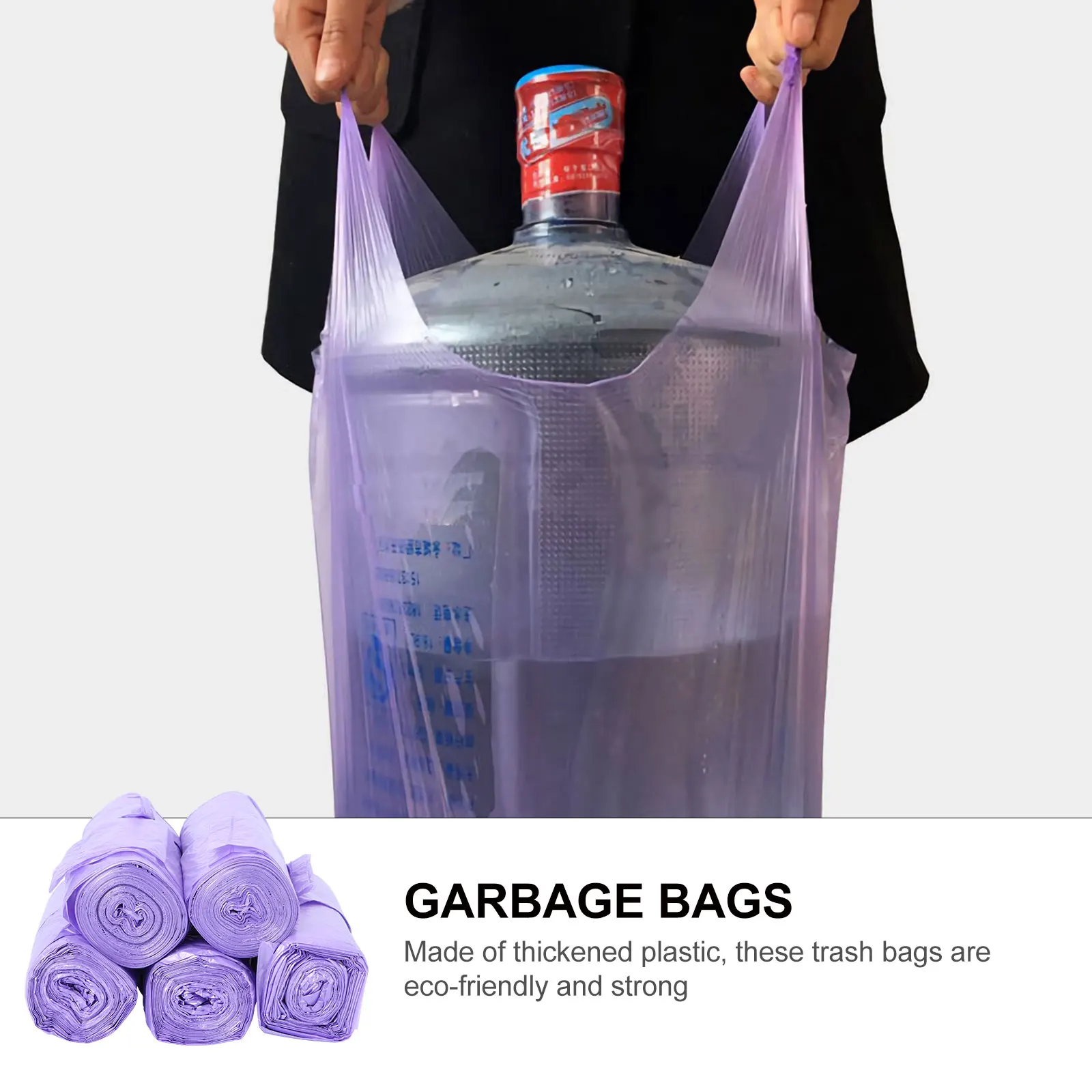 

100pcs Portable Trash Bags Heavy Duty Strong Garbage Eco Friendly Leak Proof for Home Office Kitchen Storage Large