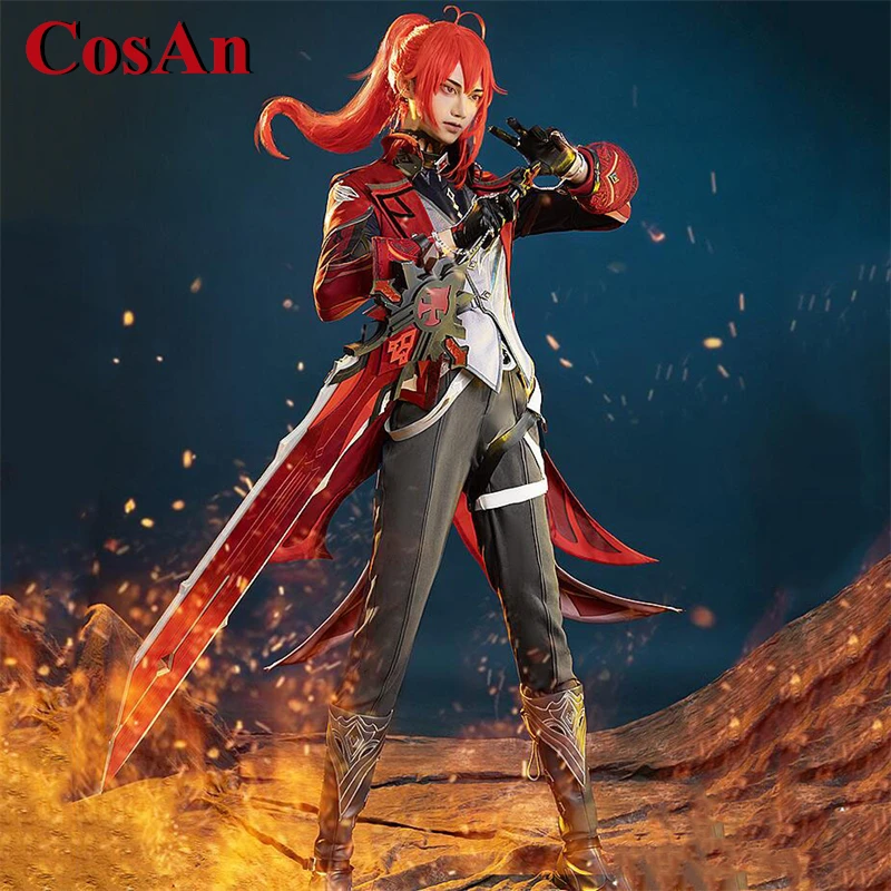 CosAn Hot Game Genshin Impact Diluc Cosplay Costume New Skin Combat Uniforms Activity Party Role Play Clothing S-XL