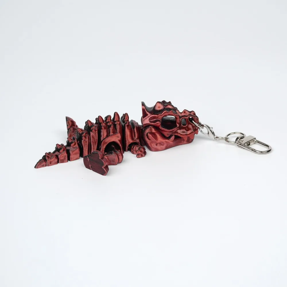3D Printed Tyrannosaurus Rex Skeleton Model Rotatable Joints Gradient T-Rex Action Figure with Keychain Dinosaur Model