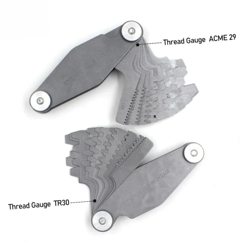 Applicable to ACME 29 / TR30 Screw Pitch Gauge  Stainless Steel Thread Pitch Measuring Tool Set   T-Thread Cutting Gage
