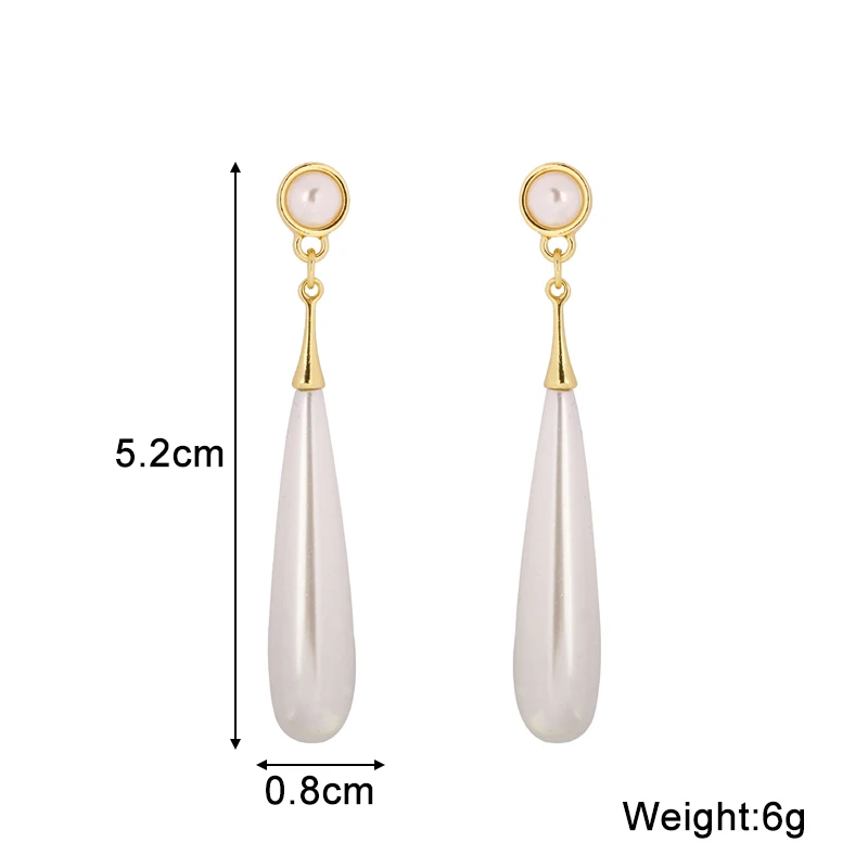 New Long Hanging Earrings for Women Imitation Pearl Water Drop Pendants Exaggerated Dangle Earrings Elegant Wedding Ear Jewelry