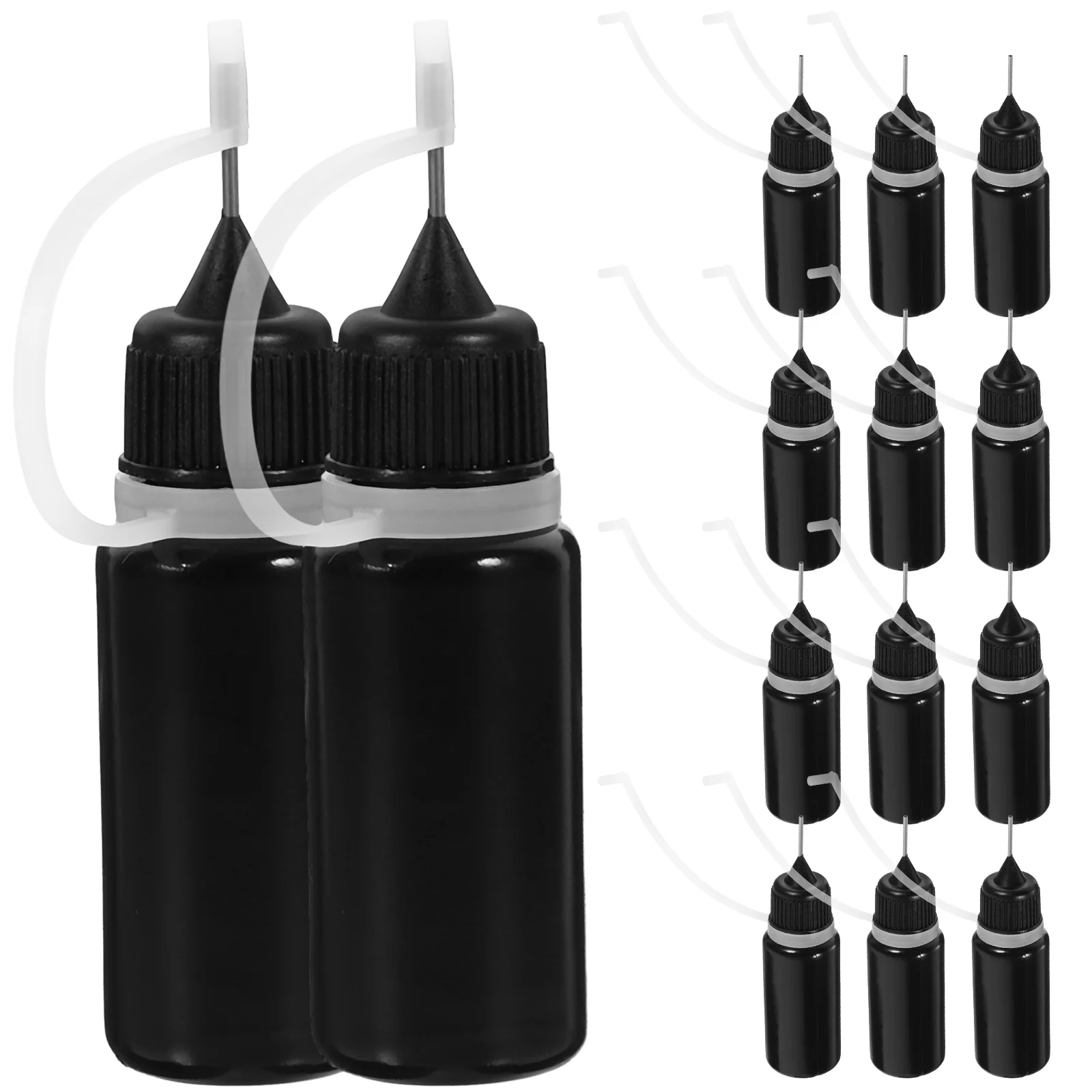 20 Pcs Bottled Squeeze Needle Oil Bottles Glue Precision Tip Applicator Stainless Steel