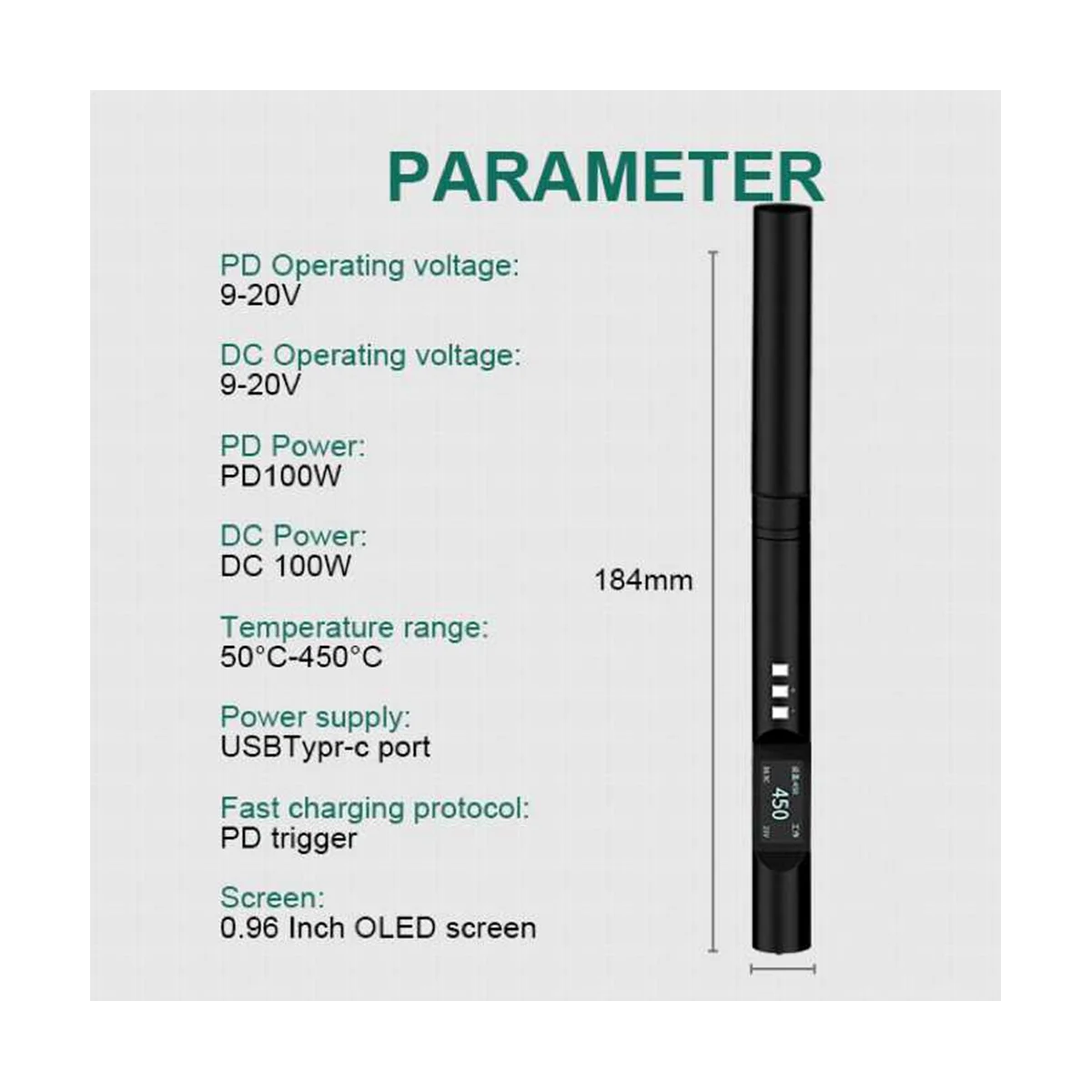 ABIS-PTS200 V2 PD 100W Fer à souder électrique Portable Chauffage rapide 18/Open Source Support PD3.0 Mise à niveau du micrologiciel, pointe B2