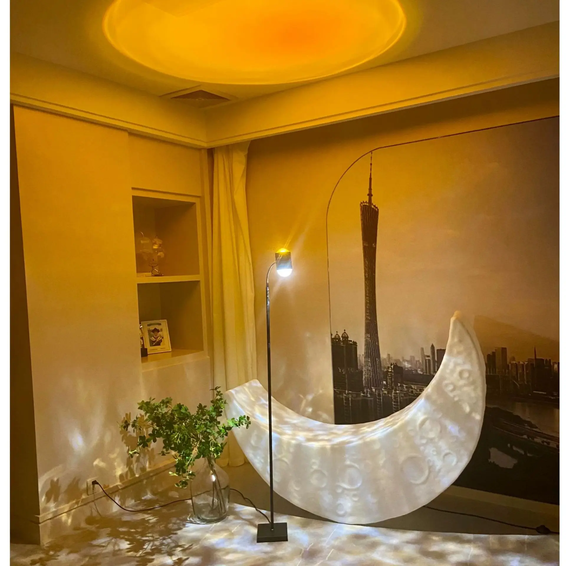 Water ripple floor lamp original living room bedroom bedside lamp online celebrity sunset projection live atmosphere floor lamp