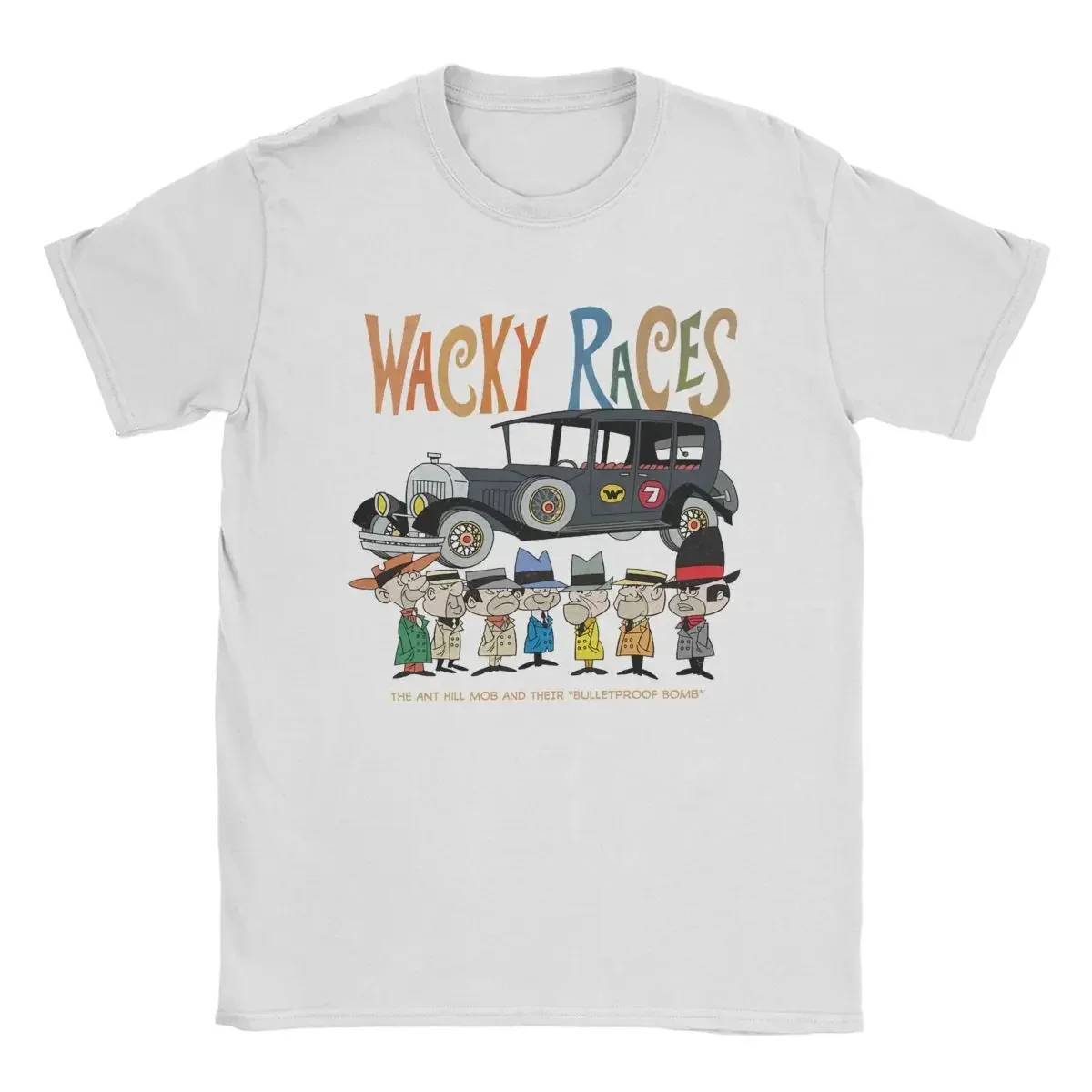 Pure Cotton Clothes Creative Short Sleeve Round Collar Tees Adult T-Shirts Men's Wacky Races T Shirt  harajuku men clothing new