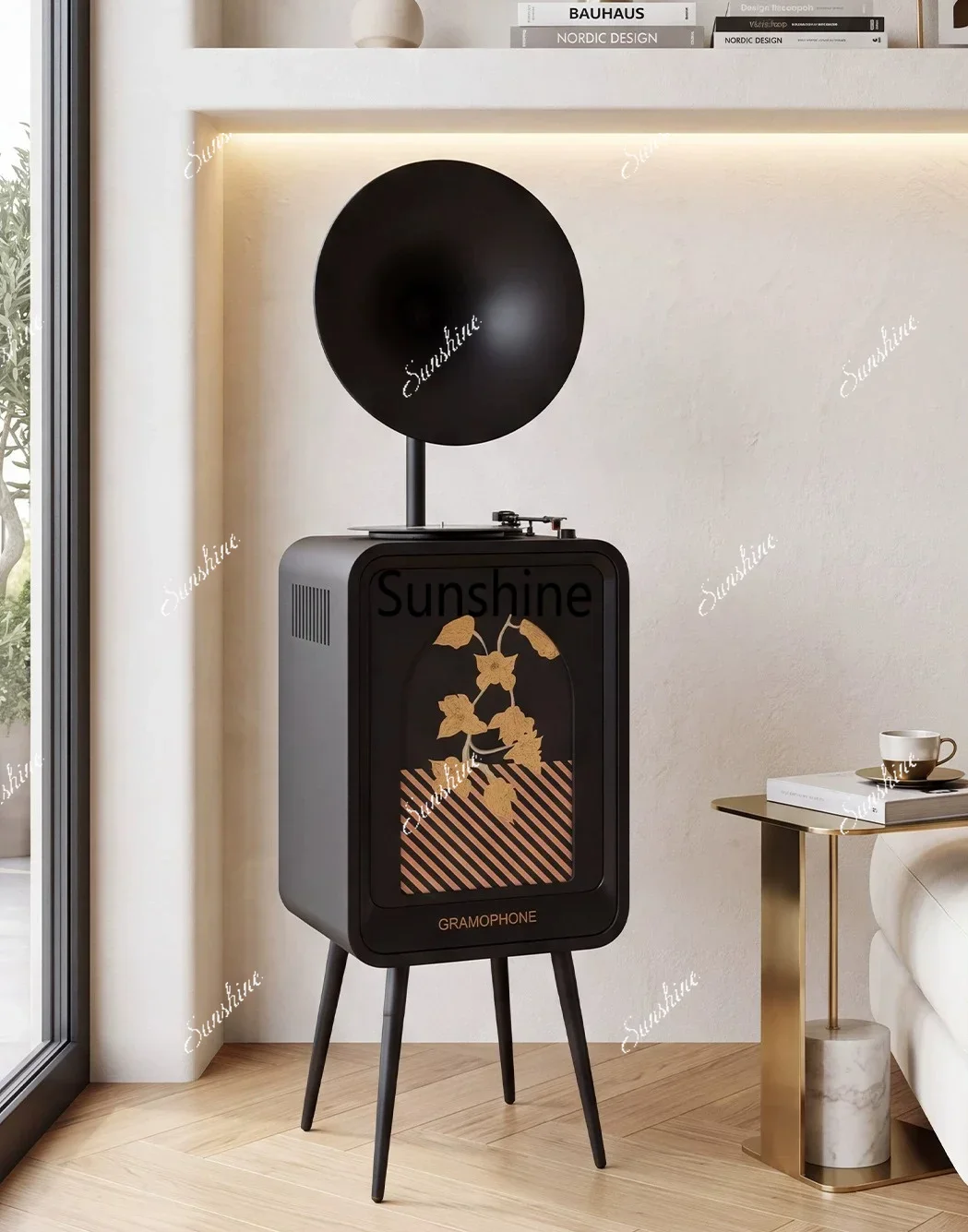 Vertical phonograph USB Bluetooth playback all-in-one machine Living room audio ornamentT*