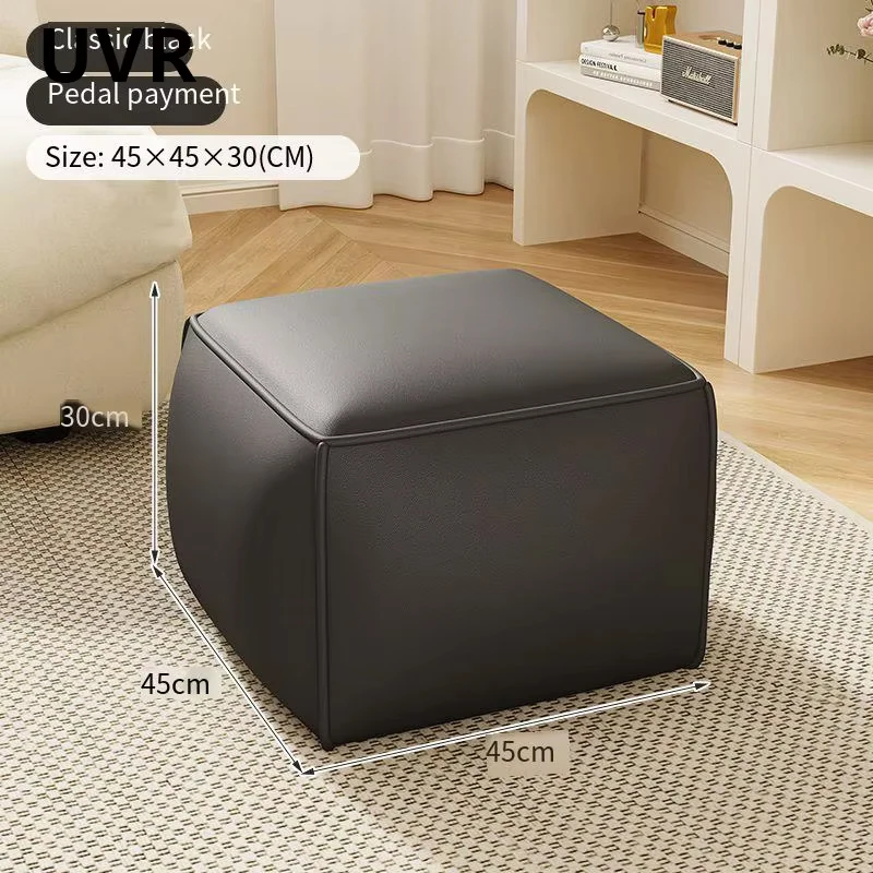 

UVR Light Luxury Shoeshine Stool Household Small Square Stool Living Room Sofa Footrest Sitting Pier Entrance Stool Furniture