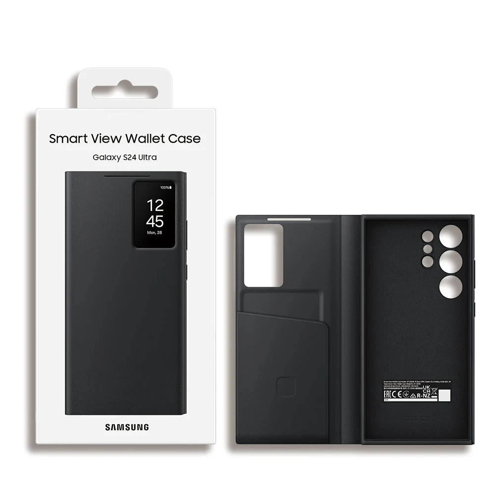 Original Samsung Galaxy S24 Ultra Smart View Wallet Smartphone Hülle S24Ultra 5G S-View Flip Card Slot Sichtfenster Handyhülle