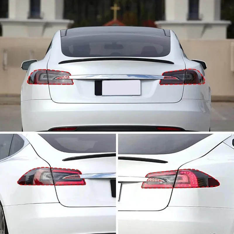 ABS Black For Tesla Model S 2014-2021 Car Tail Light Cover Indicator Reversing Light Cover Car External Protection Accessories