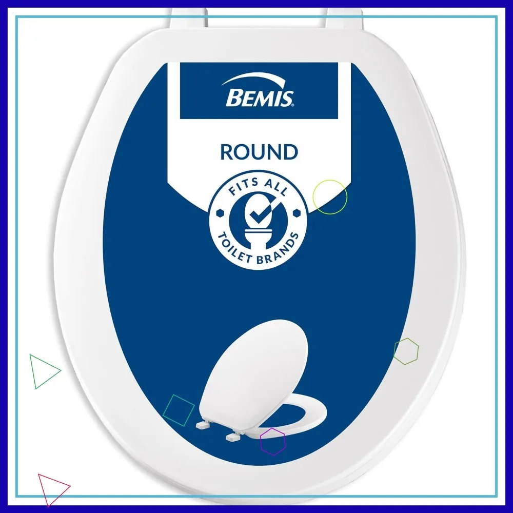 

Durable White Round Plastic Toilet Seat, Easy Installation for Home Bathroom Upgrade