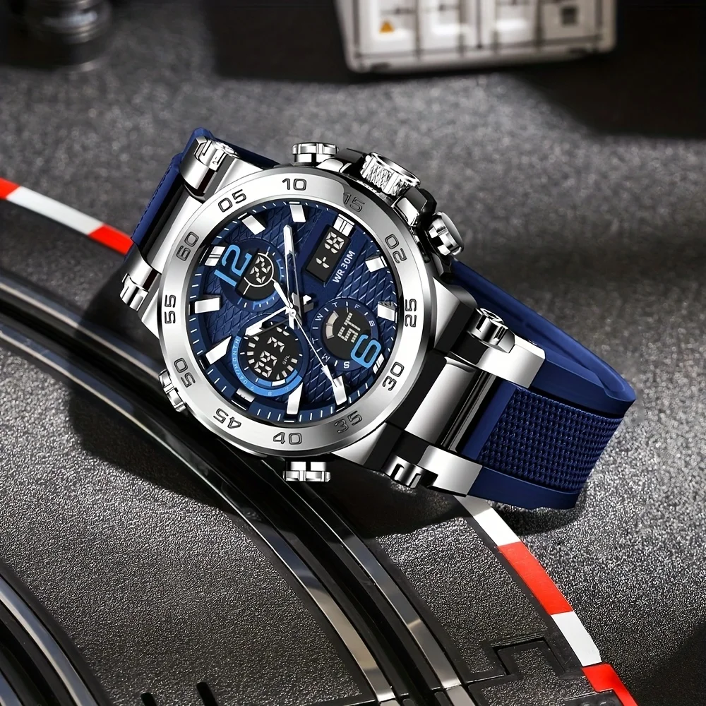 ساعة إلكترونية رقمية متعددة الوظائف للرجال مع منبه وتاريخ إضاءة ليلية ومختارة هدايا لعشاق الهواء الطلق #6