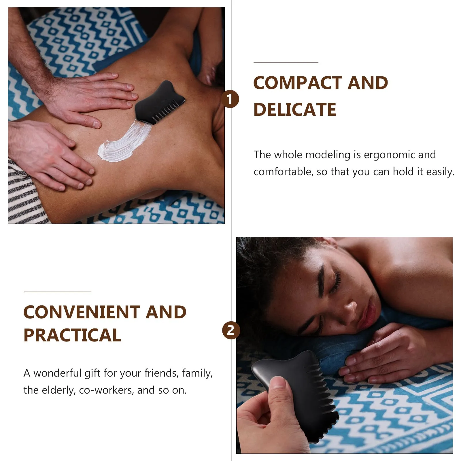 

Multifunctional Guasha Scraping Comb Ergonomic Massage Tool For Face Neck Body Stone Body Massaging Comb Smooth Scraping Board