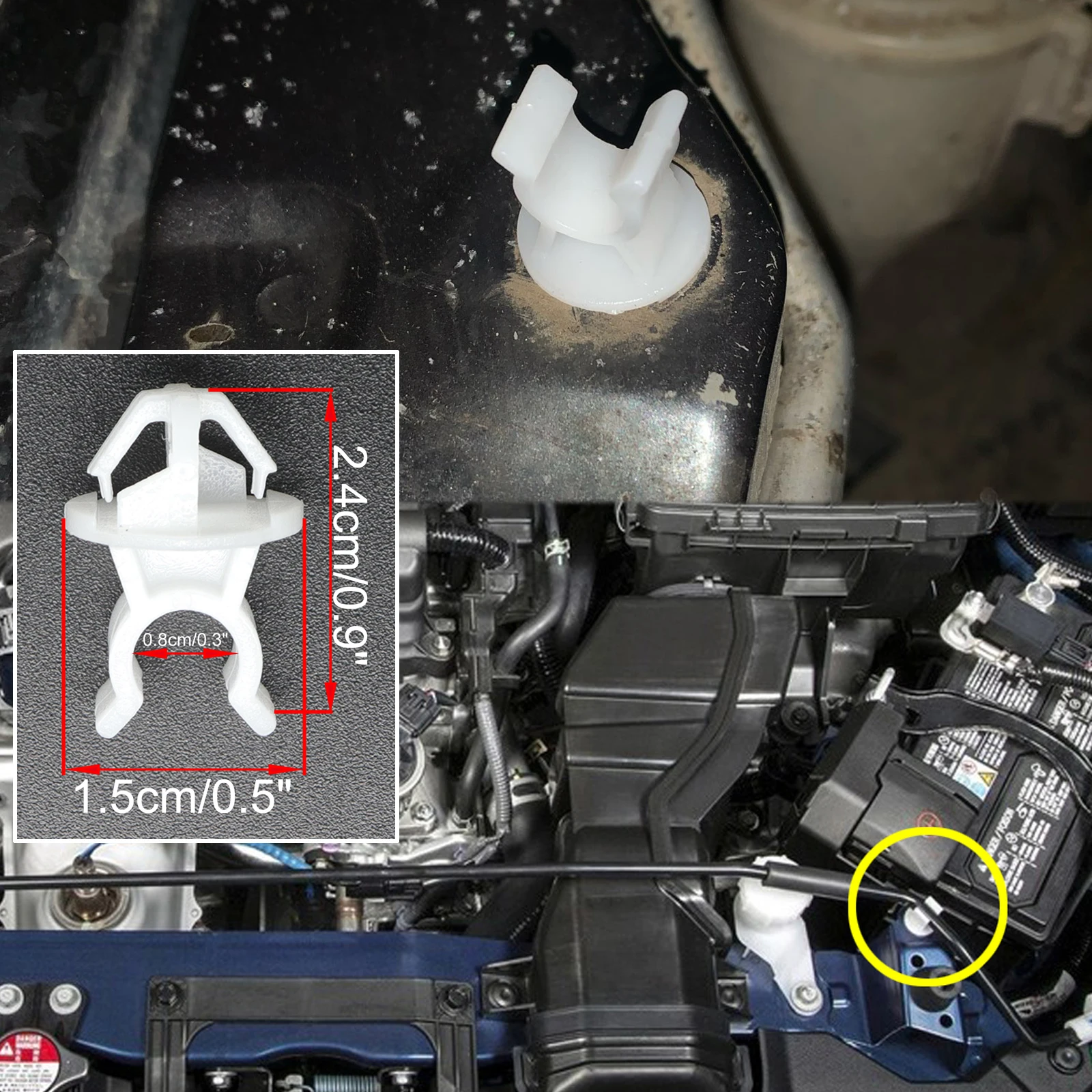 For Honda Fit GD1 GD3 Jazz Jade FR4/5 Ballade Grace City GM6 Prelude BA8/9 Front Hood Bonnet Rod Prop Clips Stay Clamp Retainer view 4