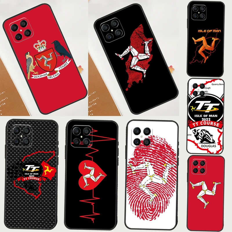 Ilha de Man Brasão Caso Para Honor Magic 7 5 6 Pro Honor 200 Pro 50 70 90 Lite X9b X9a X8b X8a X8 X9 X9c Capa