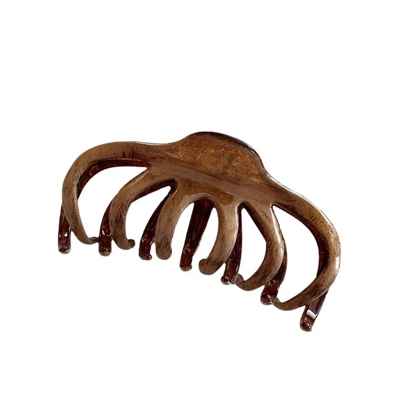 Wood Color Hairpin Head Hair Shark Clip Autumn and Winter Hair Accessories for Women