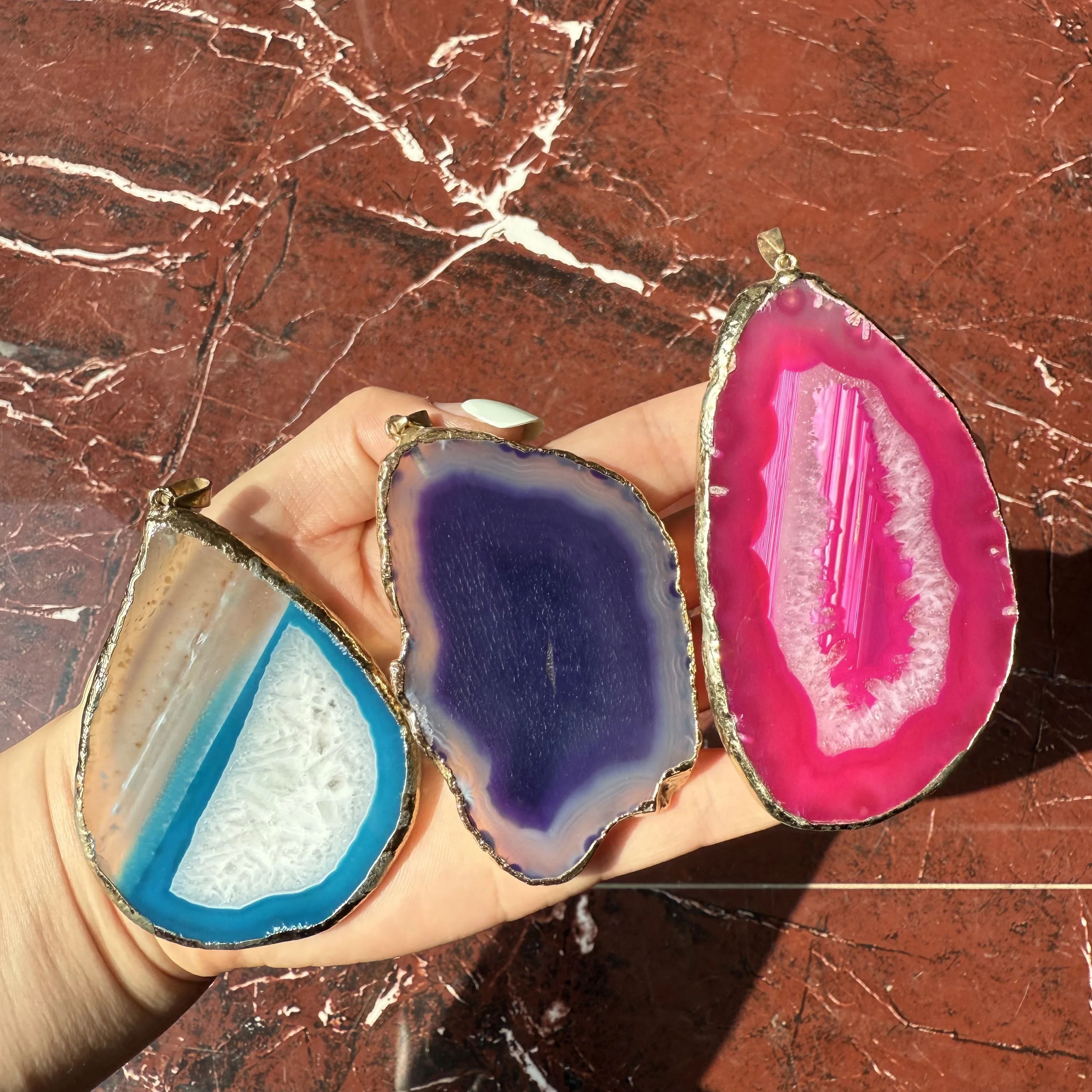 Large Size!!!!Crystal Agate Slab Geode Slice Mineral Coaster Healing Reiki Decoration