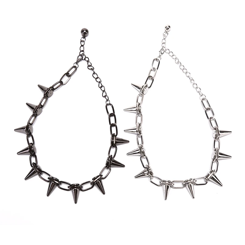Punk Goth Handmade Rivets Chokers Necklace Spike Rivet Necklace Rock Gothic Chokers 1PC