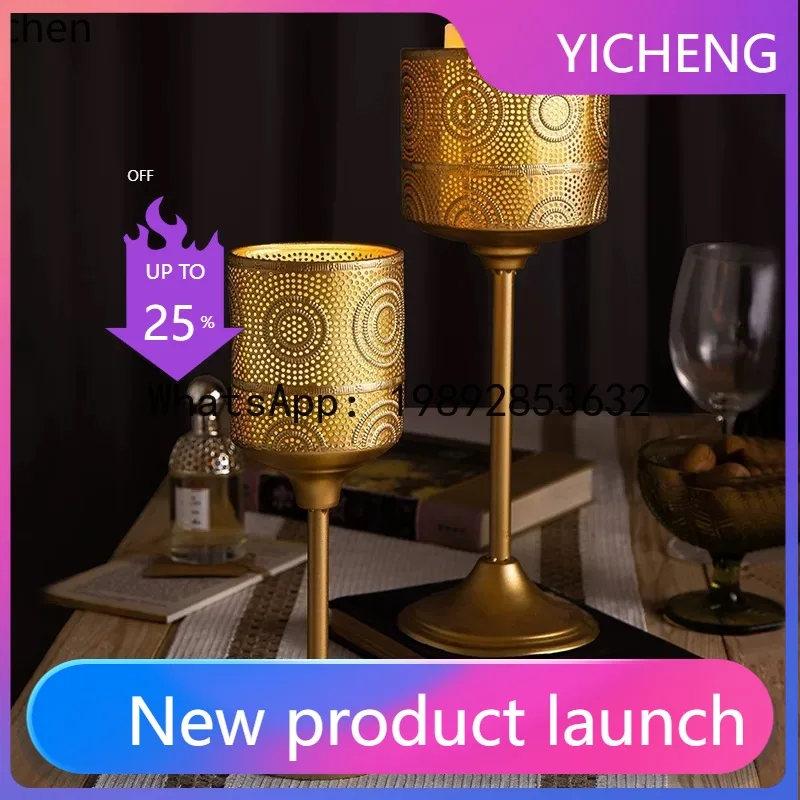 

antique bronze candlestick ornament - iron art carved romantic wedding decoration