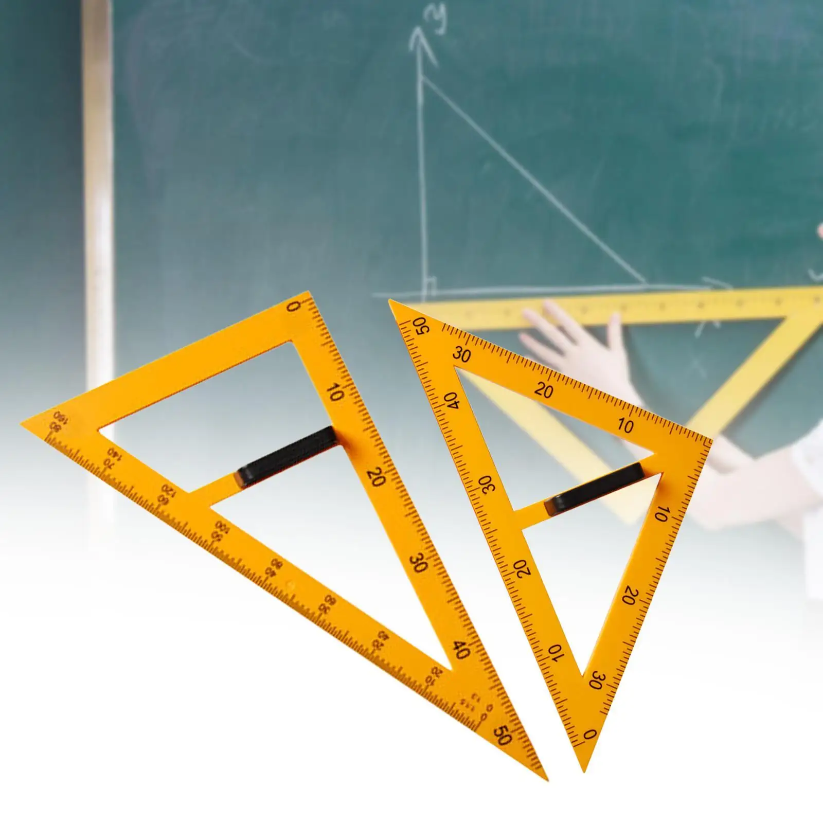 Imagem -04 - Régua Grande de Ensino de Matemática Peças Triângulo Equilateral com Alça Material de Ensino Ferramenta de Geometria Matemática para Sala de Aula