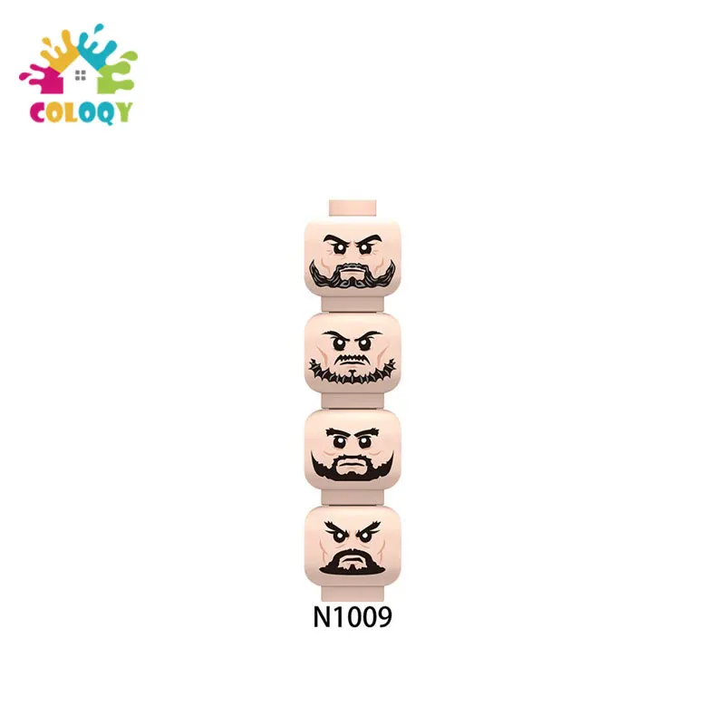 Bloques de construcción de partículas pequeñas para niños, piezas de expresión de cabeza masculina, accesorios de plástico, en bolsas