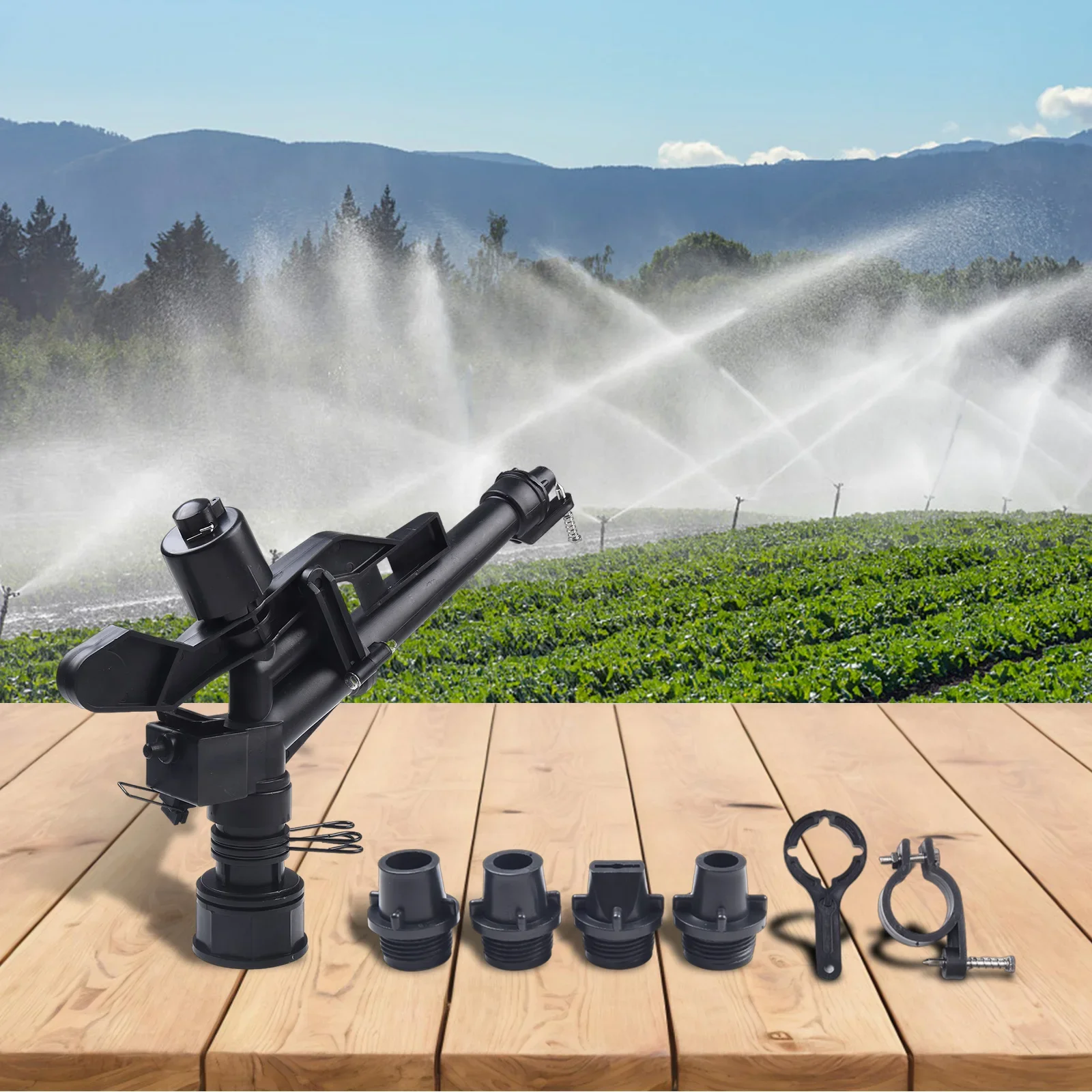 

High Efficiency 1 5 Inch Female Thread Sprinkler with Adjustable Angle for Effective Watering in Gardens and Farms