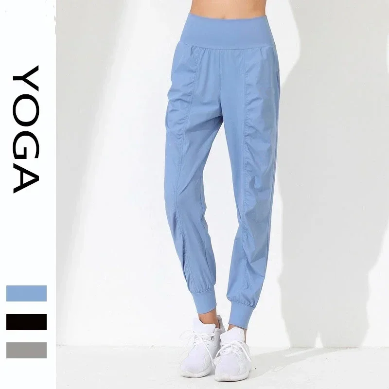 Nuovi pantaloni da yoga Casual Slim Fit ad asciugatura rapida pieghettati da corsa Fitness Capris