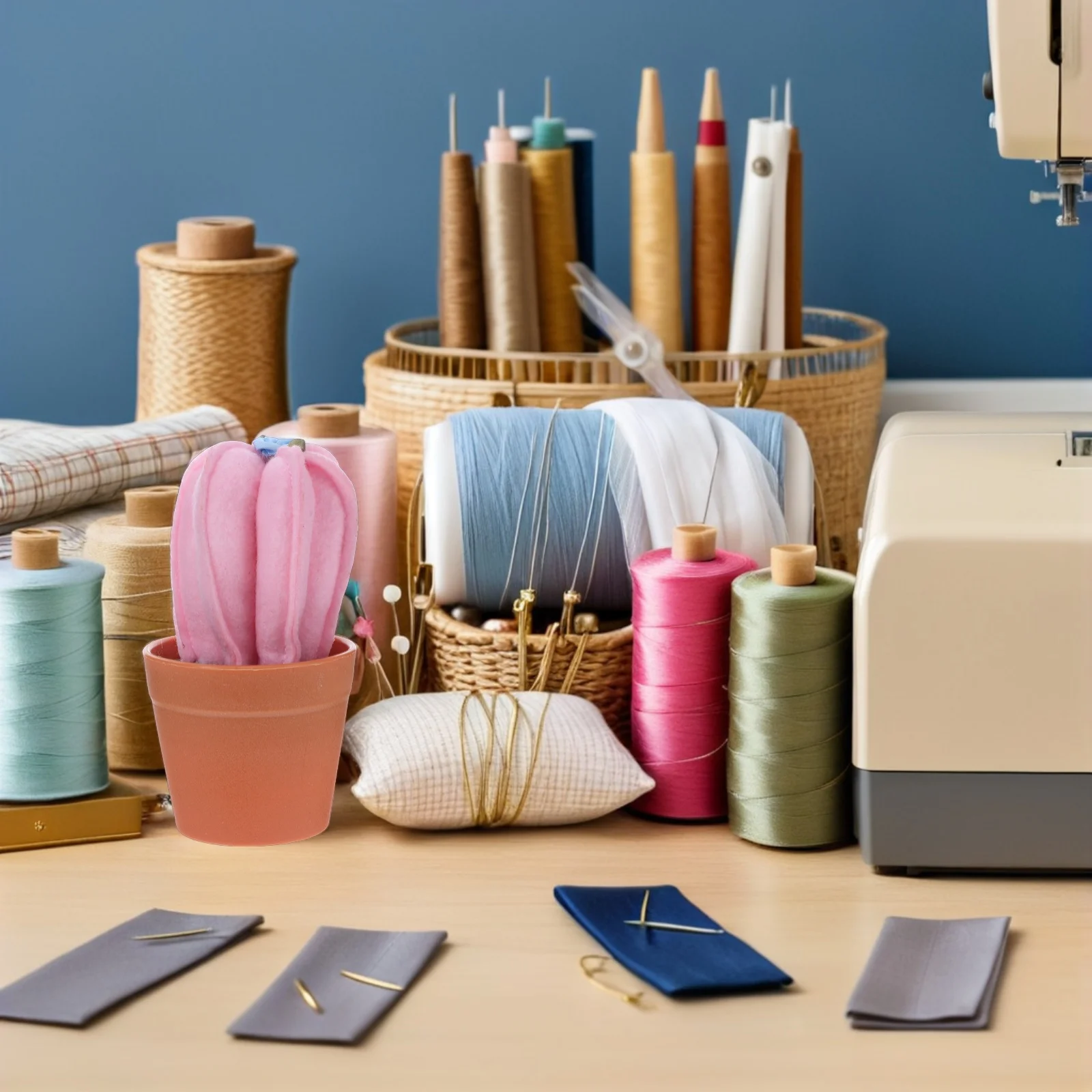 

Potted Cactus Pin Cushion for Sewing - Soft Needle Storage with High Simulation Design - Ideal Sewing Accessory for Home Studio