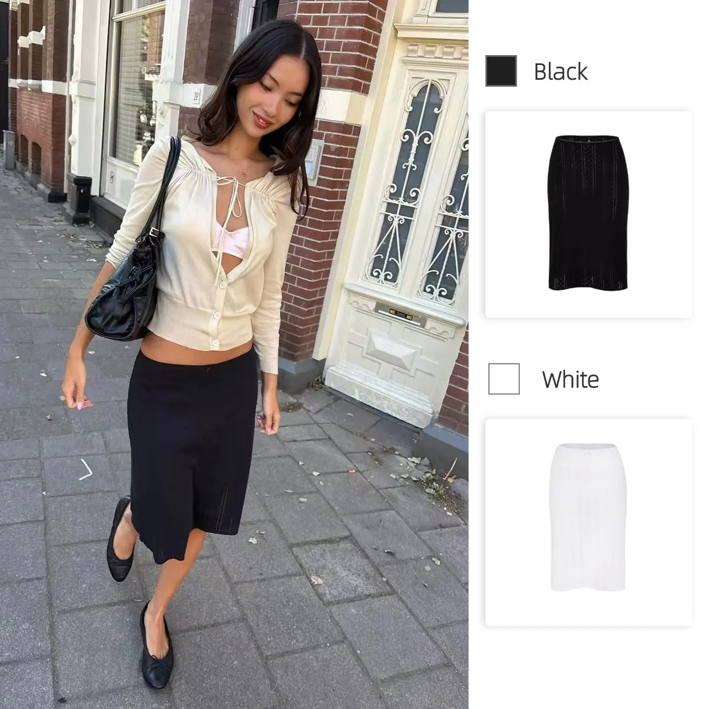 COU The Slip Skirt Black and White