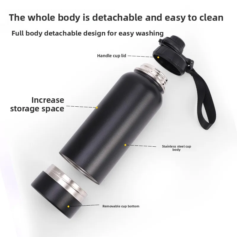 Double-lid Powder-coated Portable Stainless Steel Insulated Cup for Storage, Sports Space Pot, Money-hiding Wonder, Safe Storage
