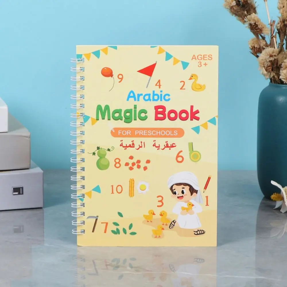 Thicken 3D Arabic Calligraphy Book Handwriting Reusable Groove Magic Practice Copybook With Pen Writing Exercise Book Stationery