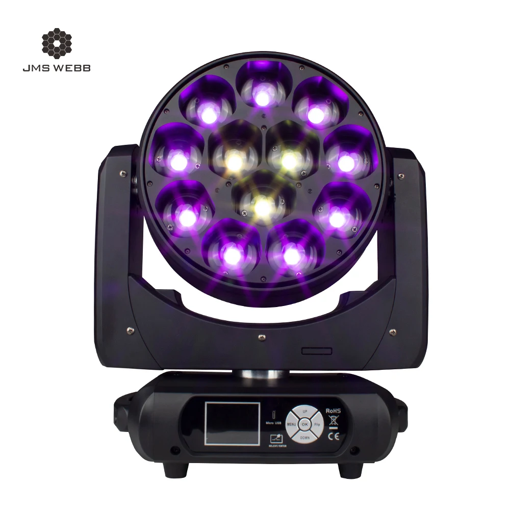 JMS WEBB LED Wash and Beam Bee Eyes 12X40W RGBW Moving Head Lighting DJ Disco Stage Moving Head Lights Stage