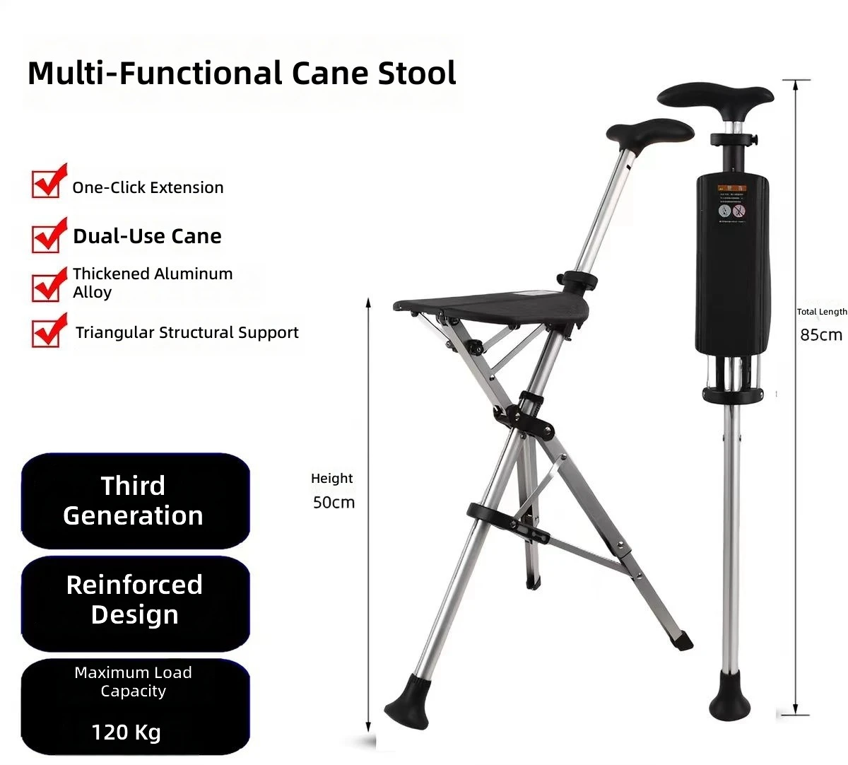 For for Crane Falcon Chair Multifunctional Thickened Aluminum Alloy One click Unfolding Enhanced Triangular Structure Support