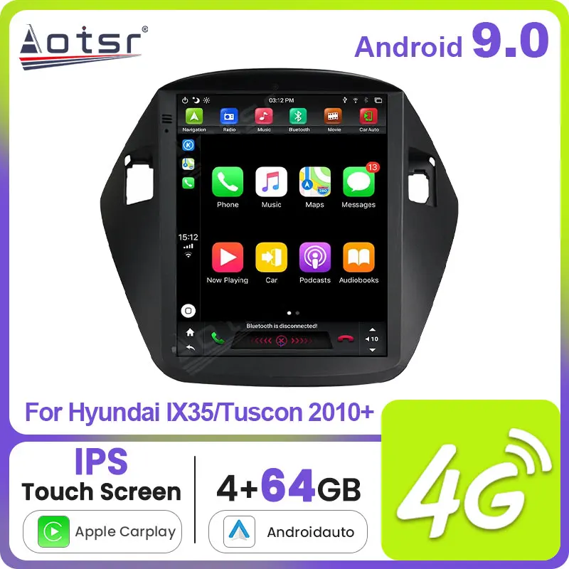 For Hyundai IX35/Tuscon 2010+ Car Radio Multimedia Player GPS Navigation Tesla Vertical Screen Android 9.0 PX6 Auto Audio Stereo