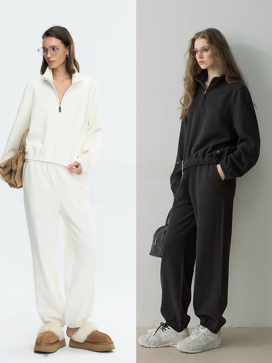 

Комплект Deesicile Urban: Удобный спортивный костюм с воротником на молнии, премиум-класса, для женщин, осенняя коллекция