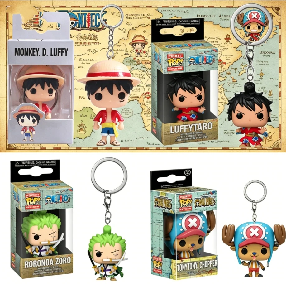 

New Funko POP Pocket Keychain One Piece Roronoa Zoro Yamato Chopper Vinyl Dolls Action Figure Model Toys Birthday Carvinal Gifts